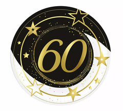 Confezione da 6 Piatti 60 Anni da 23 cm