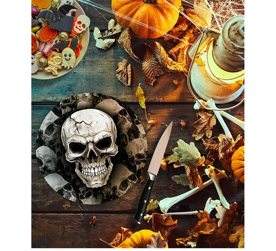 Translation missing: it.Pack de 6 Platos Calavera Temible de 23 cm