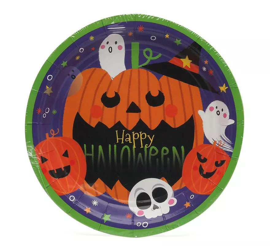 Translation missing: it.Pack de 6 Platos Happy Halloween de papel de 18 cm
