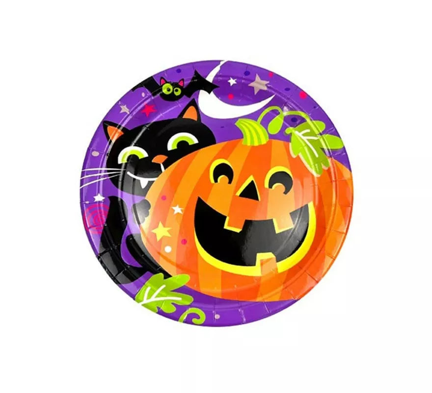 Translation missing: it.Pack de 6 Platos Noche de Halloween Print de 18 cm