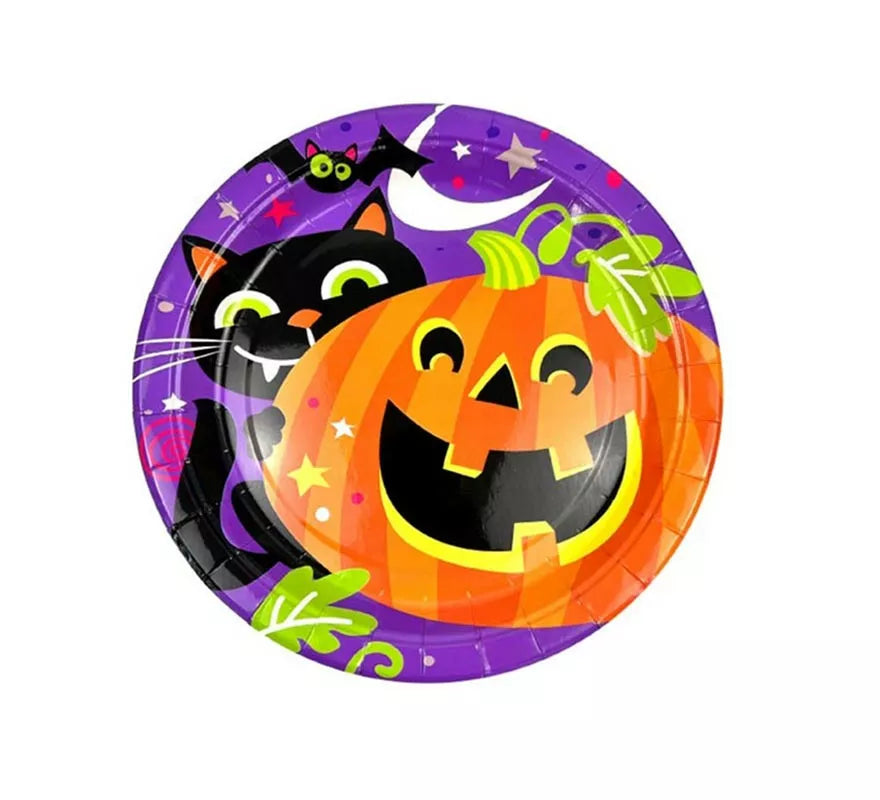 Translation missing: it.Pack de 6 Platos Noche de Halloween Print de 23 cm