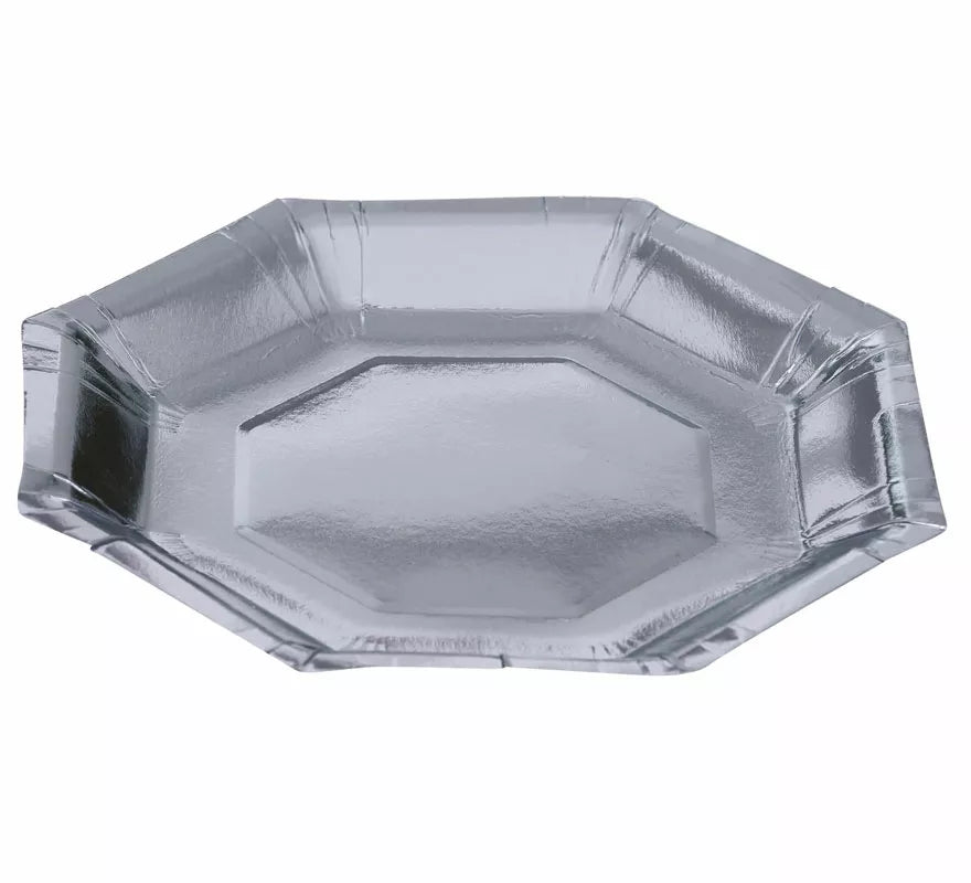Translation missing: it.Pack de 6 Platos Plata Octogonal de 23 cm