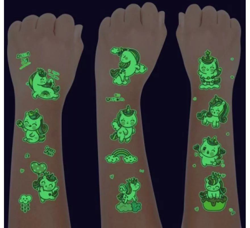 Translation missing: it.Pack de 6 Tatuajes Luminiscentes de Unicornios