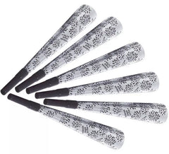 Confezione da 6 trombe d'argento 'Happy New Year' da 25 cm per Capodanno