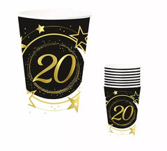 Confezione da 6 Bicchieri 20 Anni da 240 ml (90 cm)
