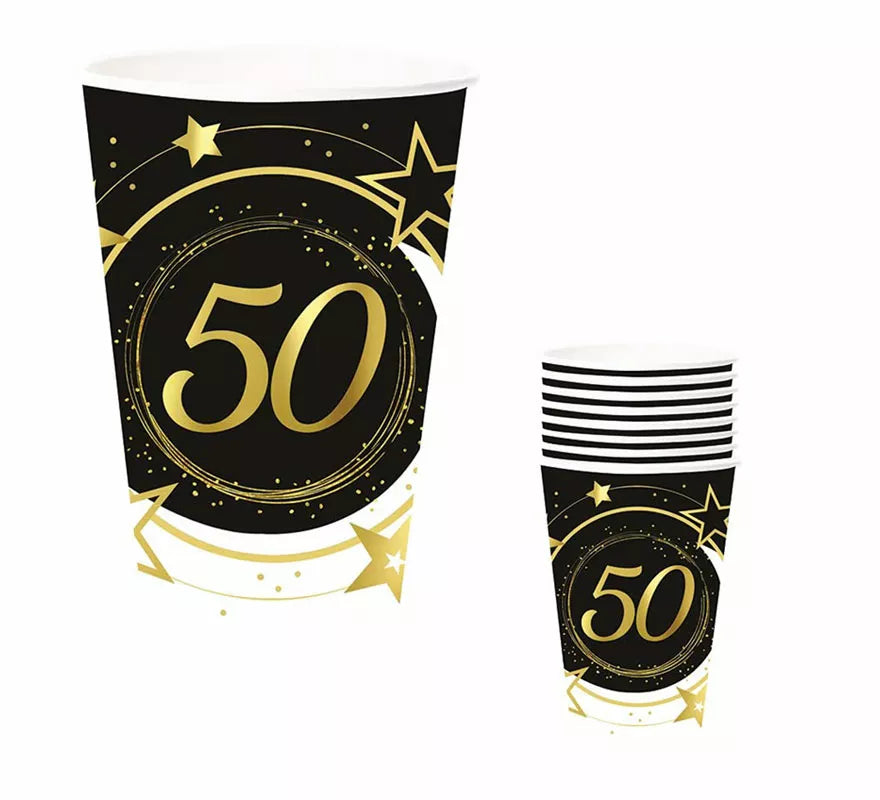 Translation missing: it.Pack de 6 Vasos 50 Años Cumpleaños y Aniversarios de 240 ml (90 cm)