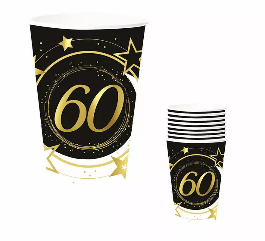 Translation missing: it.Pack de 6 Vasos 60 Años Cumpleaños y Aniversarios de 240 ml