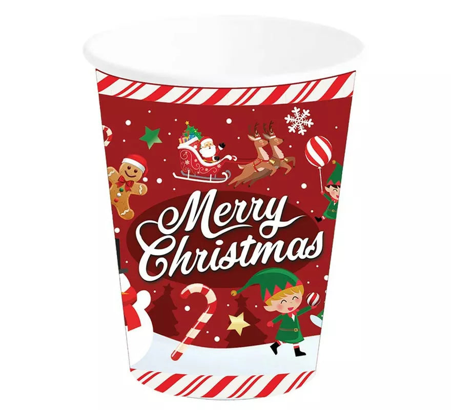 Pack de 6 Vasos de Merry Christmas de 240 ml