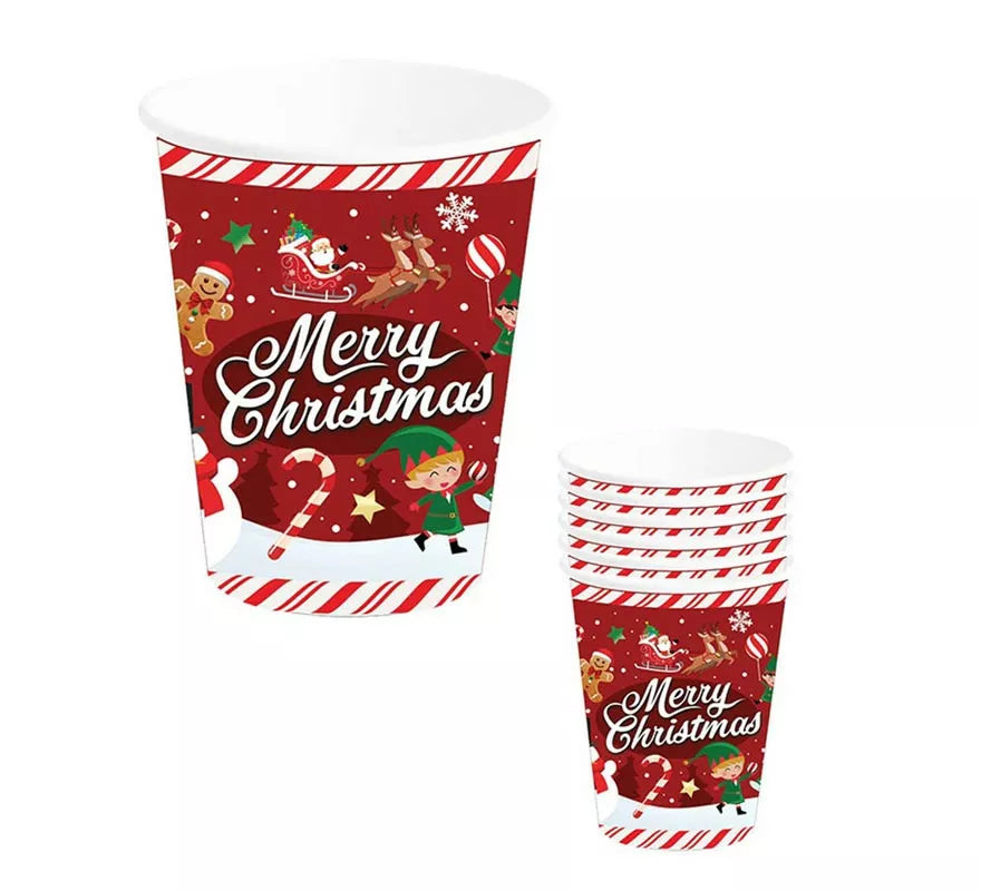 Translation missing: it.Pack de 6 Vasos de Merry Christmas de 240 ml