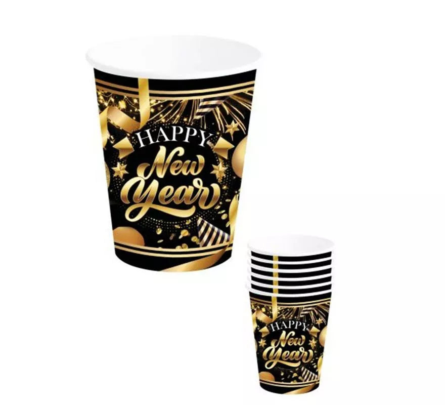Translation missing: es.Pack de 6 Vasos Happy New Year 240 ml y 9 cm
