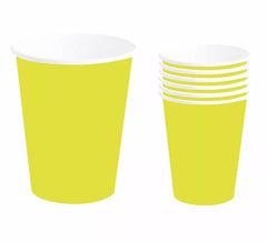 Confezione da 6 Bicchieri Giallo Fluo da 240 ml (90 cm)