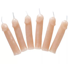 Confezione da 6 candele di cera a forma di pene