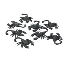 Confezione da 8 scorpioni neri da 6 cm