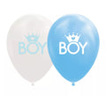 Pack de 8 Globos Bebé de Color Azul/Blanco de 30 cm
