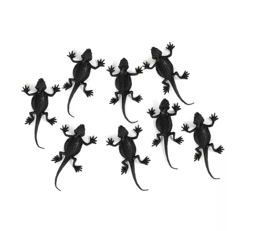 Translation missing: it.Pack de 8 Lagartijas negras decorativas