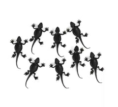 Confezione da 8 lucertole nere decorative