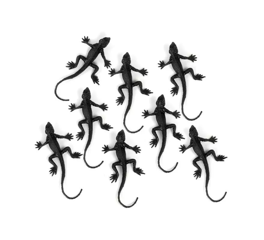 Translation missing: it.Pack de 8 Lagartos negros decorativos