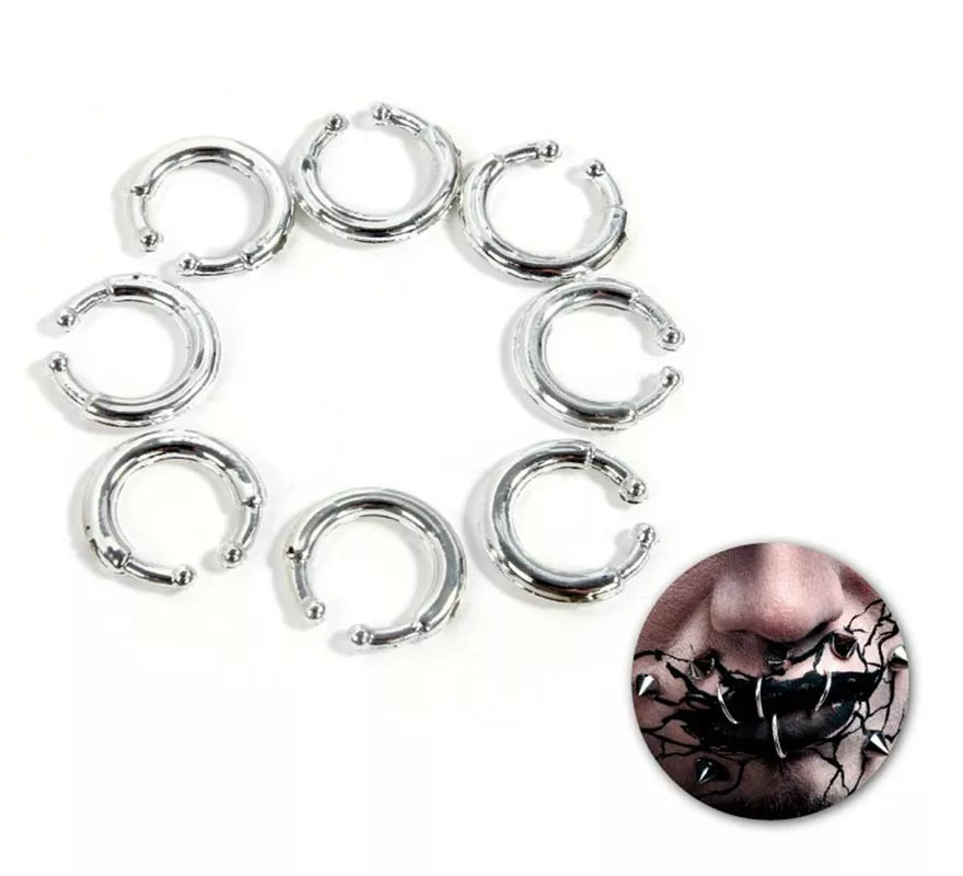 Translation missing: it.Pack de 8 Piercings Postizos plateados