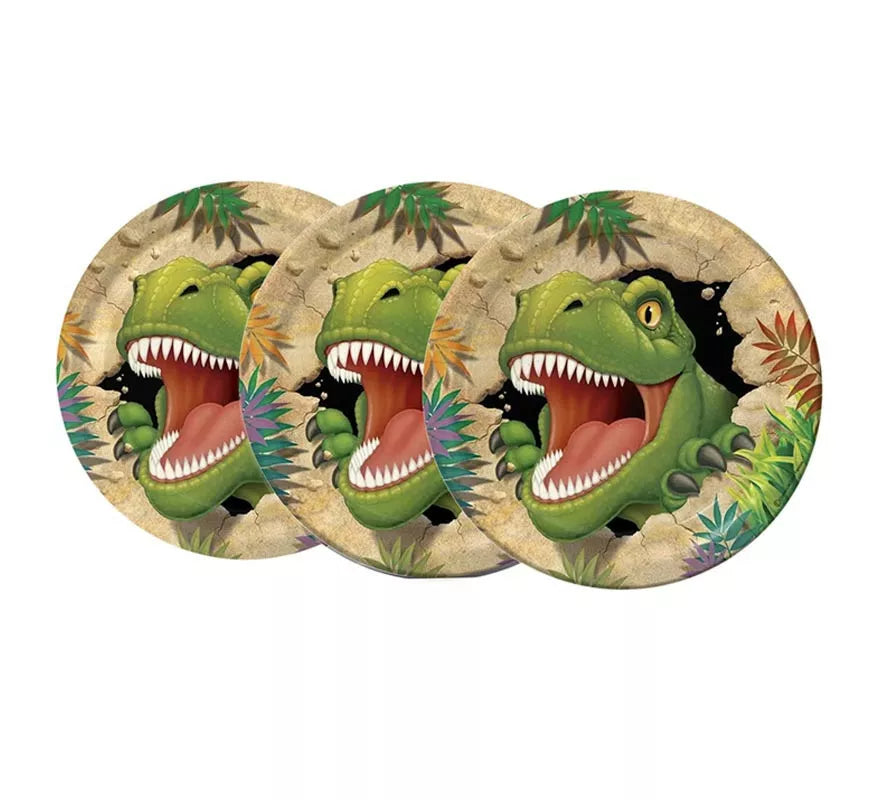 Translation missing: es.Pack de 8 Platos de Dinosaurio de 23 cm
