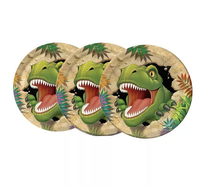 Pack de 8 Platos de Dinosaurio de 23 cm