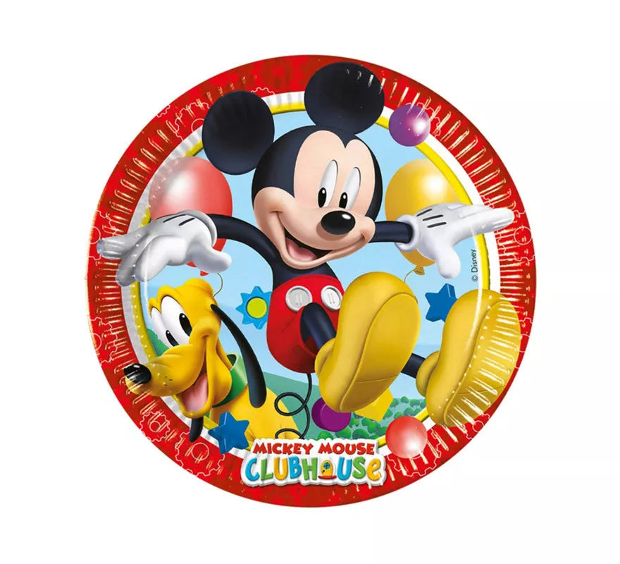 Translation missing: es.Pack de 8 Platos de Mickey Mouse de Cartón de 23 cm
