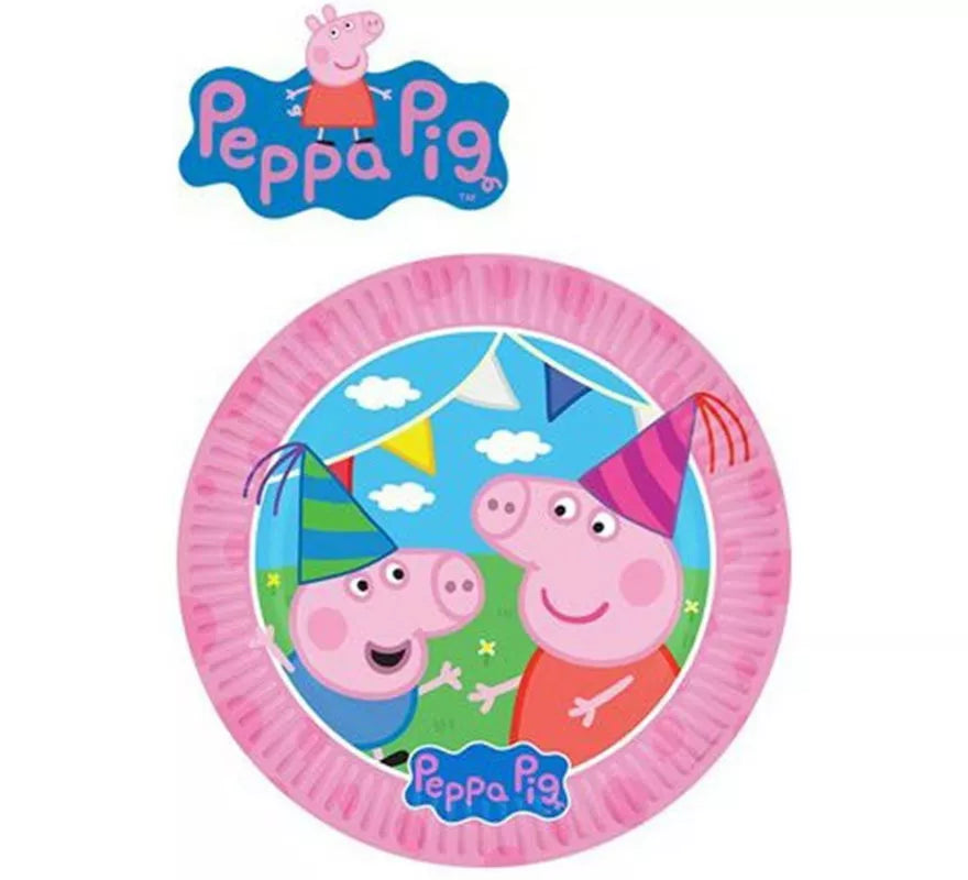 Translation missing: it.Pack de 8 Platos de papel de Peppa Pig de 23 cm