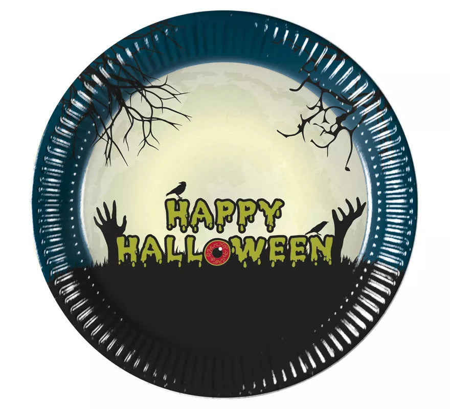 Translation missing: it.Pack de 8 Platos de Papel Happy Halloween de 23cm