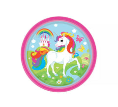 Confezione da 8 Piatti in Cartone Unicorno 23 cm