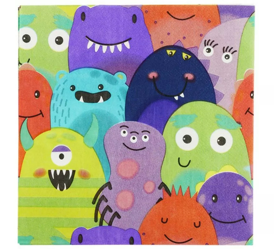 Translation missing: it.Pack de 8 Servilletas de Monstruos de colores
