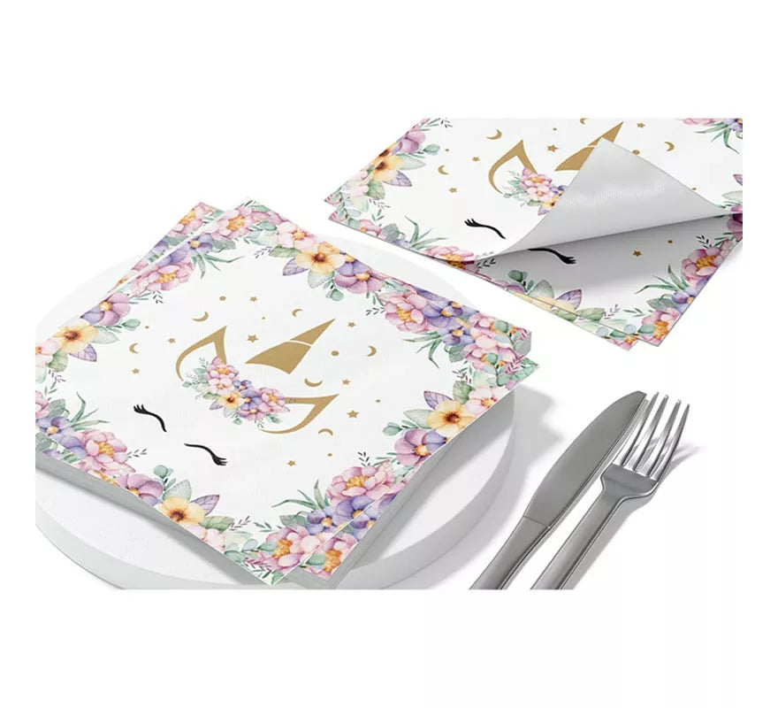 Translation missing: it.Pack de 8 Servilletas de Unicornio de 33x33 cm