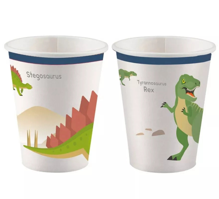 Translation missing: it.Pack de 8 Vasos de Dinosaurios de Cartón de 250 ml