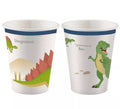 Pack de 8 Vasos de Dinosaurios de Cartón de 250 ml