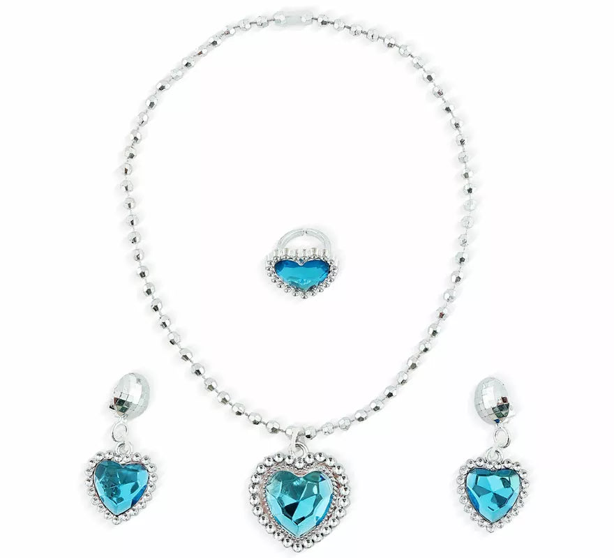 Translation missing: it.Pack de Collar, Pendientes y Aniño azules de Princesa