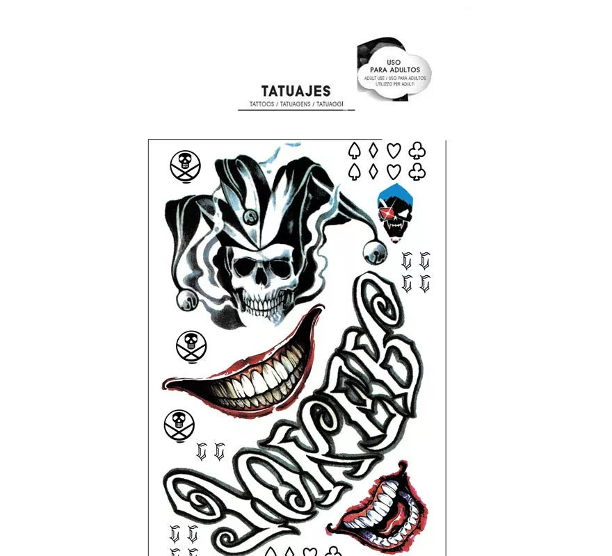 Translation missing: es.Pack de Tatuajes Payaso conflictivo de 20x32 cm