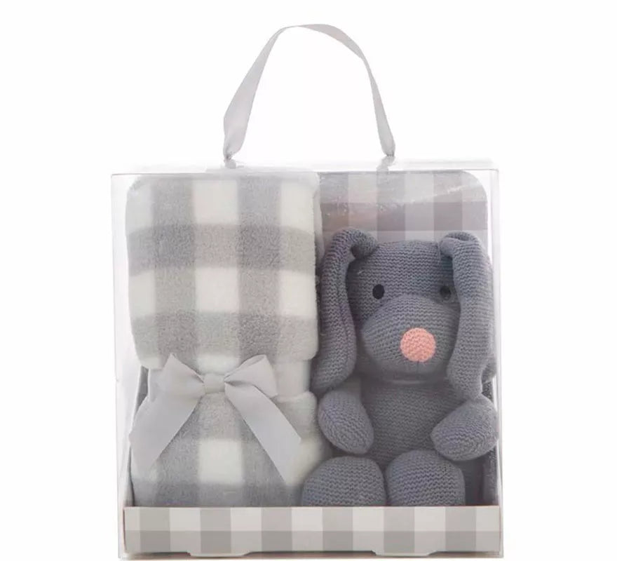 Translation missing: it.Pack Manta de 90x75 cm y Perro de Peluche gris de 26 cm