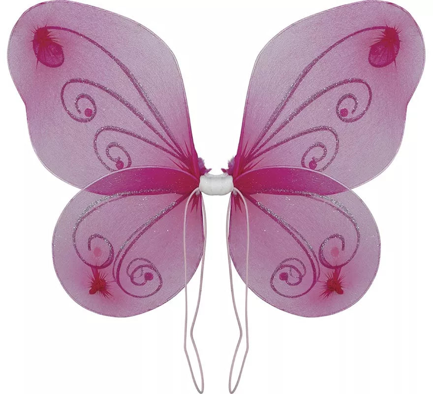 Pack Tutú, Alas y Lazo Mariposa rosa para niña