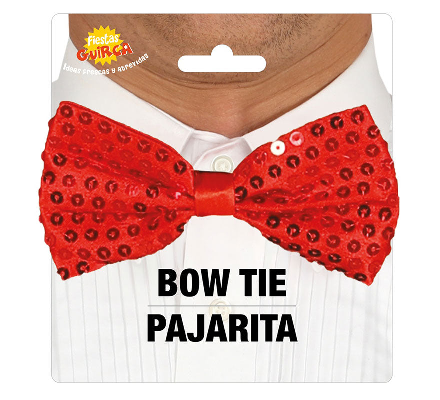 Translation missing: es.Pajarita de Lentejuelas Roja de 12 cm