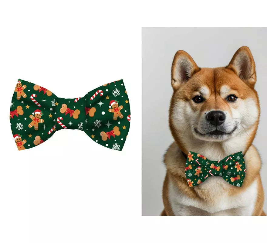 Translation missing: it.Pajarita Estampada de Muñeco de Jengibre para perro