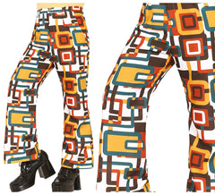 Pantaloni stampati a quadri anni '70 per adulti