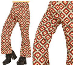 Pantaloni con stampa diamanti anni '70 per adulti