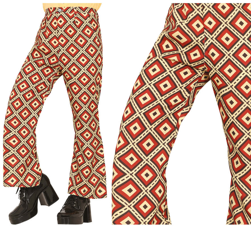 Translation missing: es.Pantalón Estampado rombos de los años 70 adulto