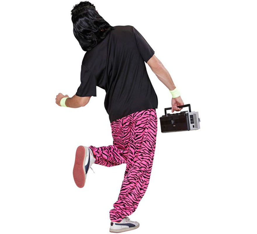 Translation missing: it.Pantalones Años 80 Estampado Cebra rosa para hombre