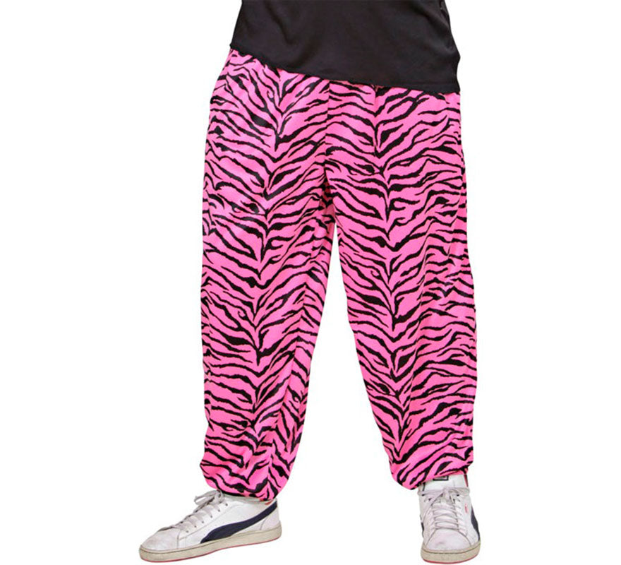 Translation missing: it.Pantalones Años 80 Estampado Cebra rosa para hombre