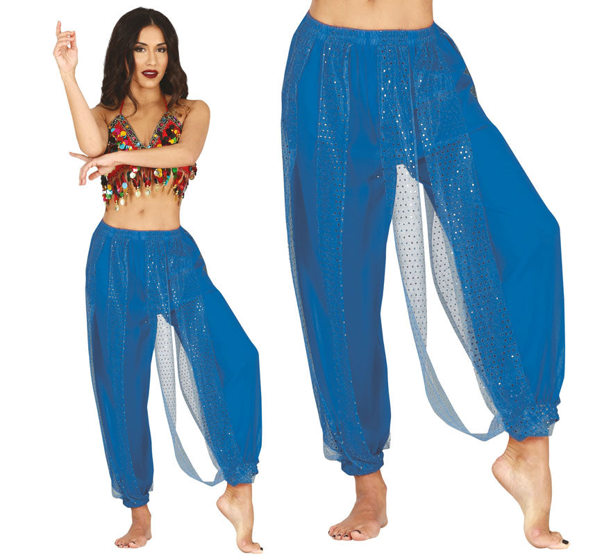 Translation missing: it.Pantalones Danza del Vientre azul para mujer