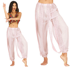 Pantaloni bianchi di danza del ventre da donna