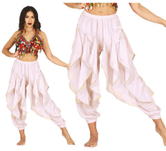 Pantaloni bianchi di danza del ventre da donna
