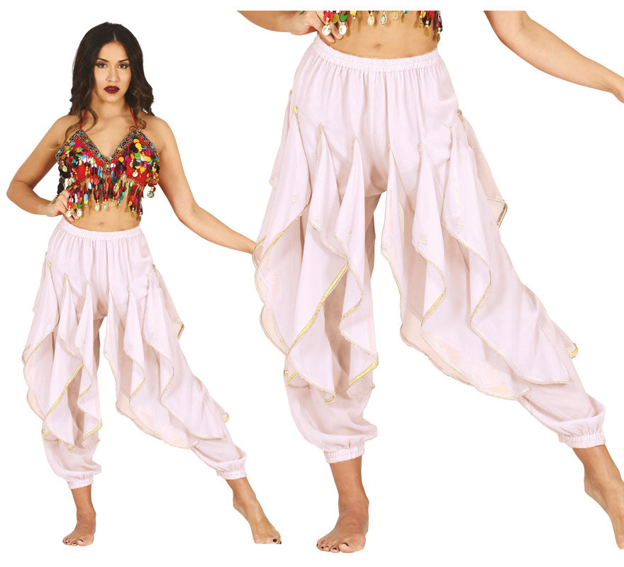 Translation missing: it.Pantalones Danza del Vientre blanco para mujer