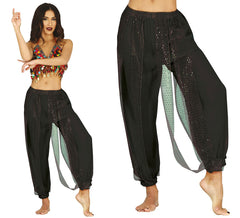Pantaloni neri di danza del ventre da donna