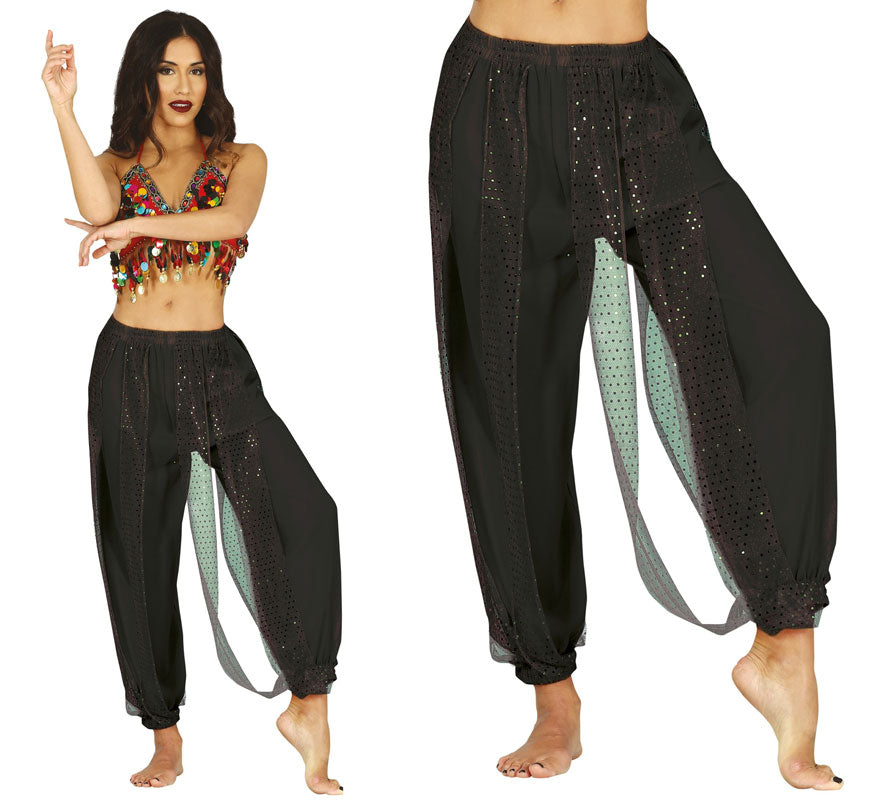 Translation missing: it.Pantalones Danza del Vientre negro para mujer