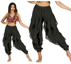 Pantaloni neri di danza del ventre da donna